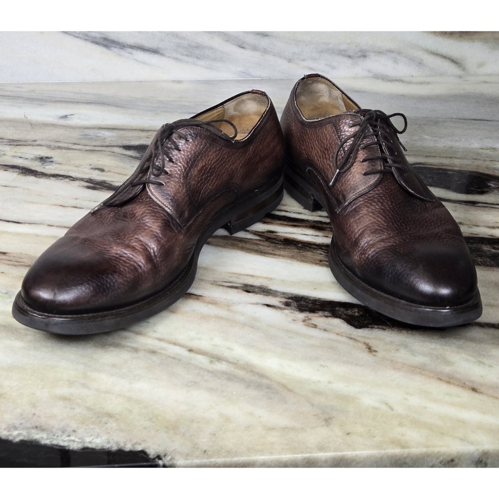 Magnanni Plain Toe Derby US Sz 10 M Brown 2 Tone Spain Made Mens Dress Shoes